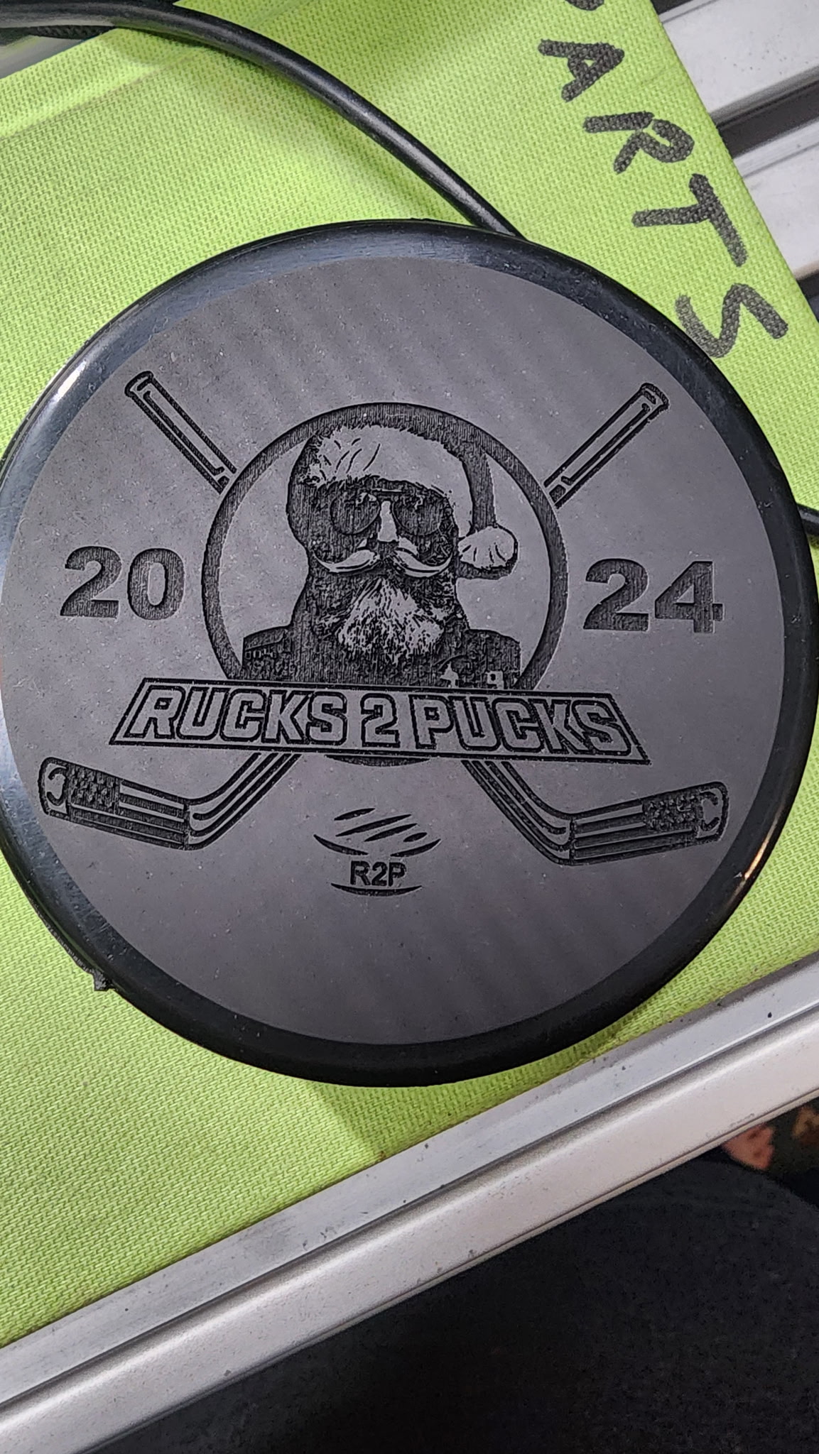 Custom engraved hockey puck - Rucks 2 Pucks 2024
